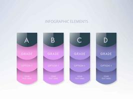 Infographic grade step template design vector