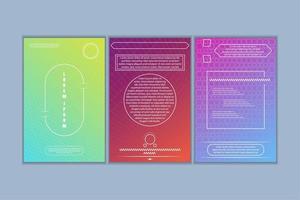 Card Set with Geometric Shapes and Gradient vector