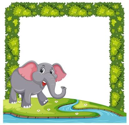An elephant on plant frame