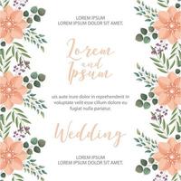 flower wedding card vector