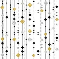 seamless silver and gold glitter pattern on white background from square and line