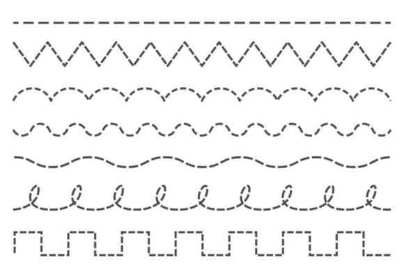 Collection of dash line stroke set