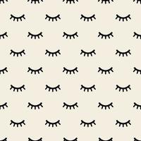 seamless monochrome eyelash pattern background vector