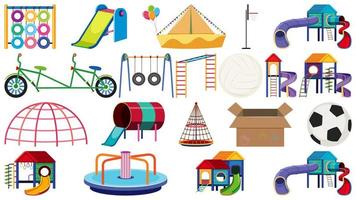 Set of playground equipment vector