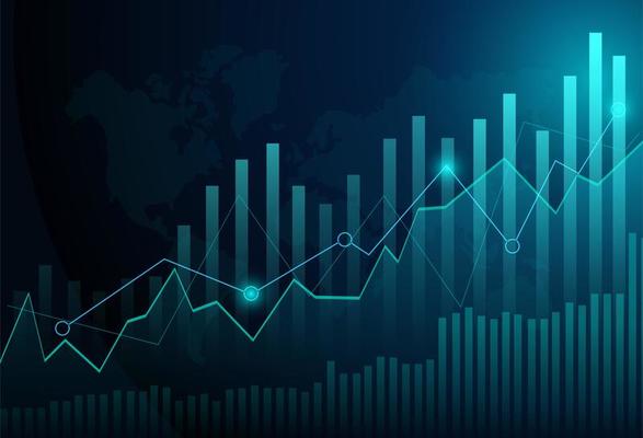 Business candle stick graph chart of stock market investment 
