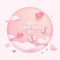Happy Valentine's Day card paper background vector
