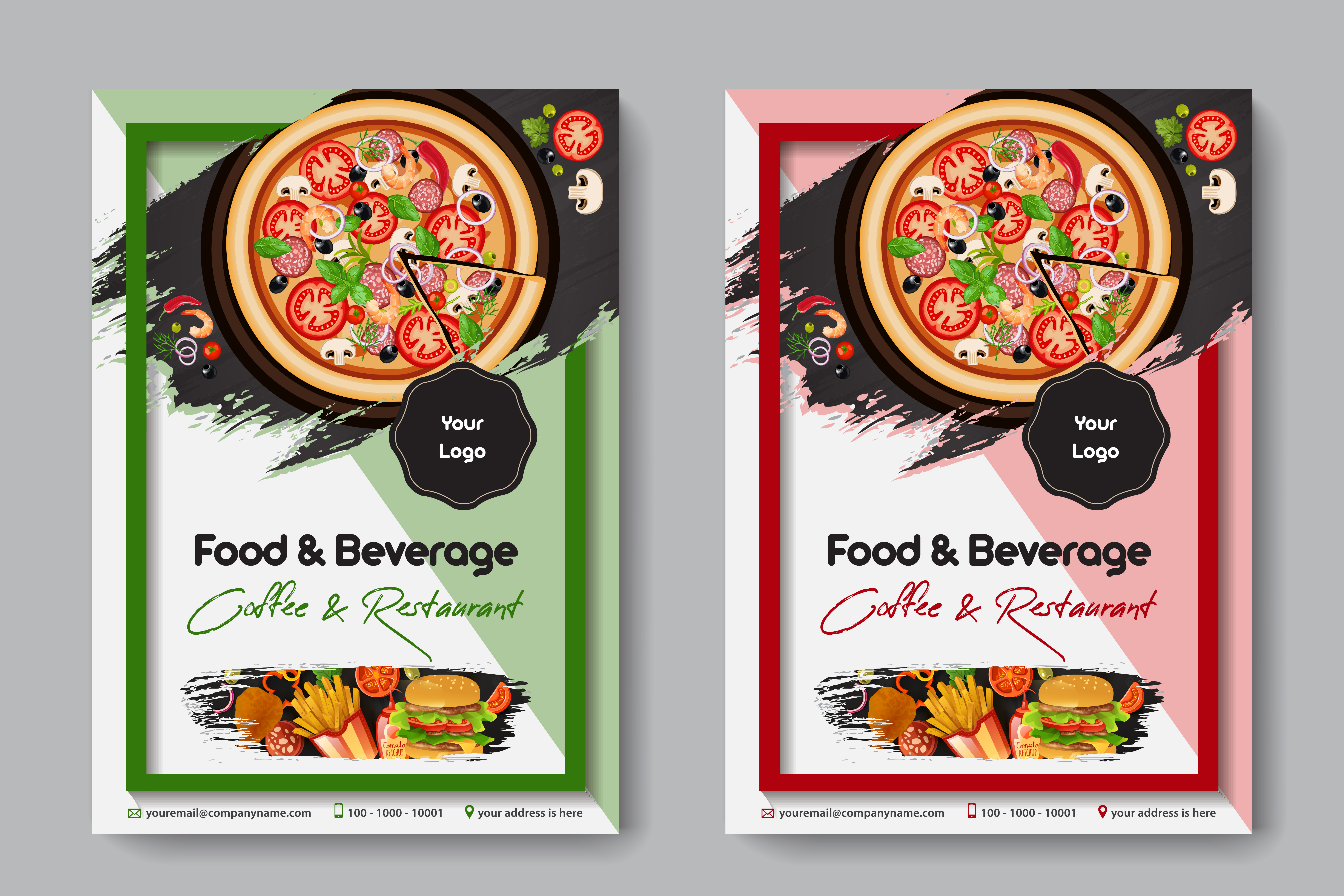 Folleto De Restaurante De Comida Con Pizza Descargar Vectores