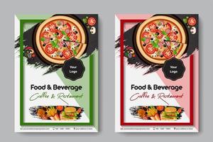 Food Restaurant flyer with pizza vector