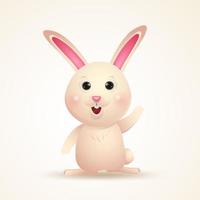 Adorable Bunny character. Happy Easter day isolated cartoon vector