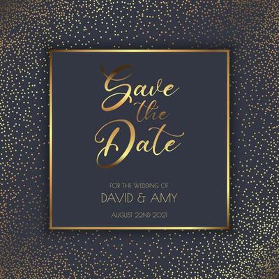 Save the date invitation template with black and gold 695427 Vector Art at  Vecteezy