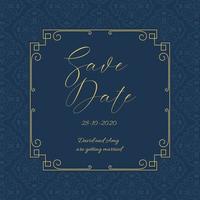 Elegant Save the date invitation design vector