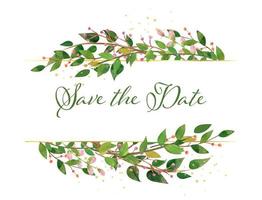 Save the date modern floral card template
