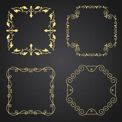 Collection of gold decorative borders