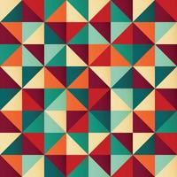 Geometric seamless pattern with colorful triangles in retro design vector