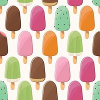 Ice cream seamless pattern, colorful summer background