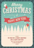 Christmas card on winter background, poster design vector