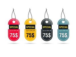 Oval Discount Tag Set vector