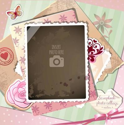 Memories of Romantic Love Single Photo Scrapbook Collage