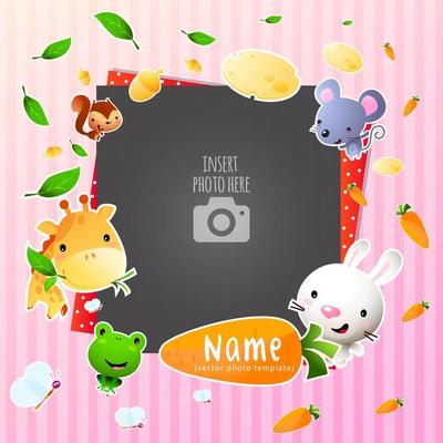 Children's Playful Single Photo Frame Template