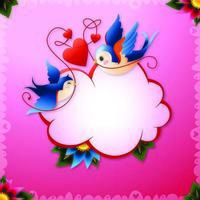 Valentine's Day Love Birds with Hearts and Text Callout vector