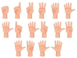 Human hand and number gesture vector