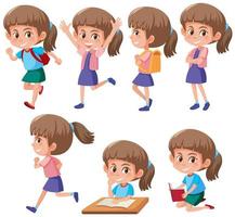 A set of girl character vector