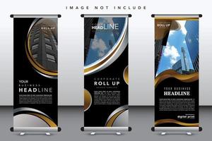 roll up banner vector