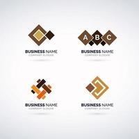 conjunto de logotipo de azulejos vector