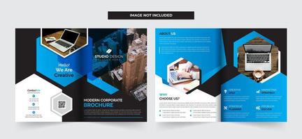 Corporate Bifold Brochure Template Design vector