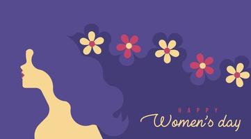 Happy Women's Day Flower Hair Background