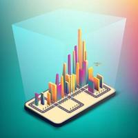 Smart city model, abstract concept. vector