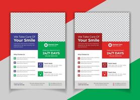 Medical dental flyer template Set vector