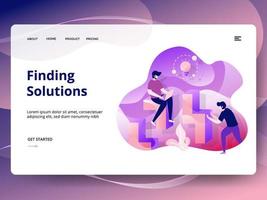 Finding Solutions website template vector