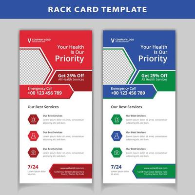 Red, Green and Blue Medical Rack Card