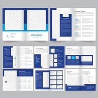 Modern Blue Business Brochure Template Set vector