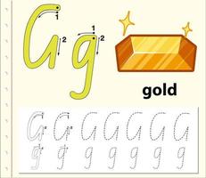 Tracing alphabet template for letter G vector