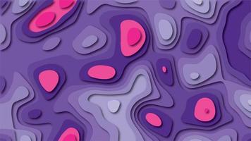 Purple wave paper cut geometric background vector