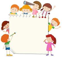 Frame template with happy kids vector