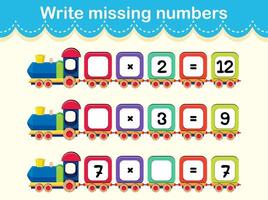 Write the missing numbers train vector