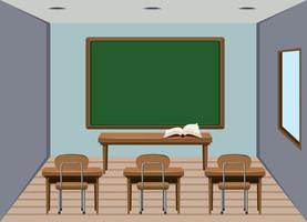 Interior empty wooden classroom vector