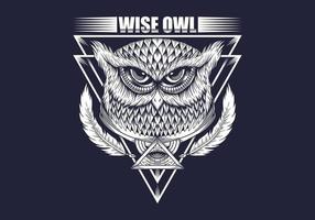 Wise Owl drawing vector