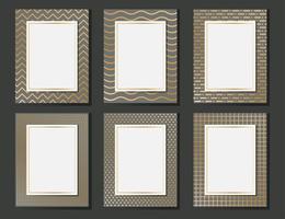 Gold Patterned Luxury Blank Template Set vector