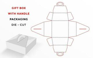 Die Cut Template for Gift Box with Handle vector