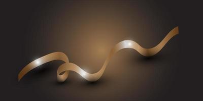 Ribbon Gold and Black Background Vector