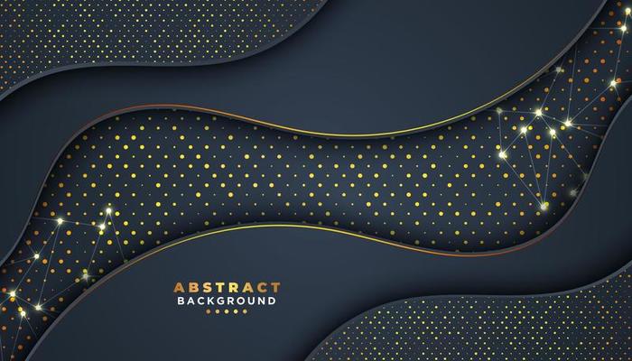 Dark abstract background with wavy overlap layers