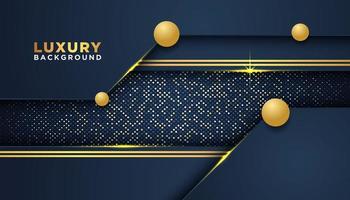 Abstract Navy and Gold background with overlapping layers vector