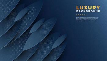 Navy background with almond shaped overlap layers vector