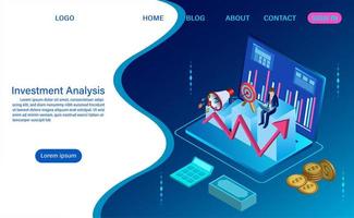 Investment Analysis Concept with Wavy Style vector