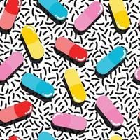 Pills and capsules seamless pattern vector
