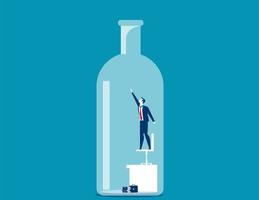 Businessman Trapped in Bottle vector